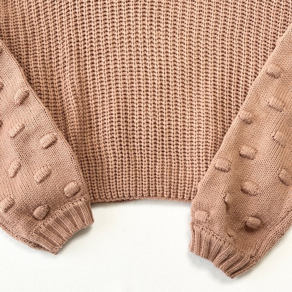 Jessica Simpson Women's Bubble Sleeve Sweater Mauve Size Large Cozy - Picture 4 of 6